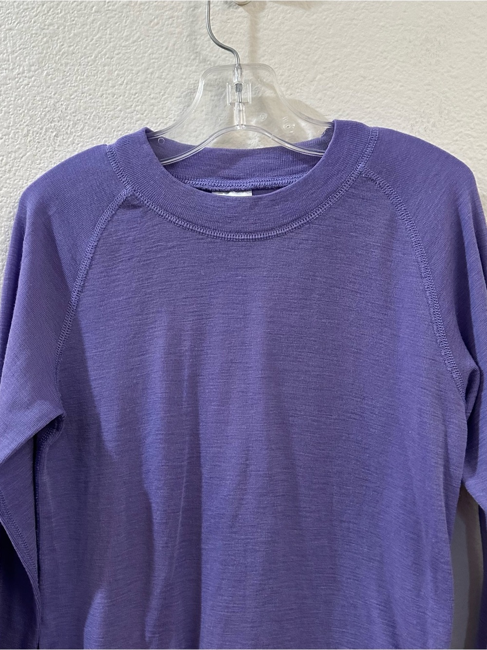 Polarn O. Pyret Purple Unisex Merino Wool Base Layer Shirt Size 6-8Y - Picture 2 of 8